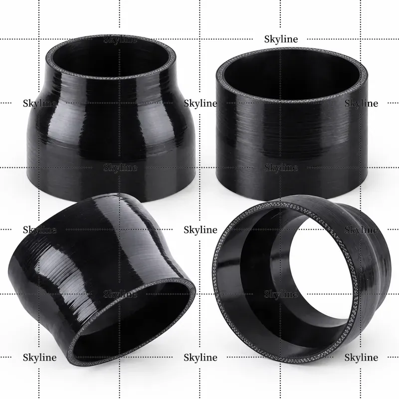 Turbo Silicone Coupler Hose Reducer 4 Ply - Siyah Silikon 5 İnçten 4 İnç