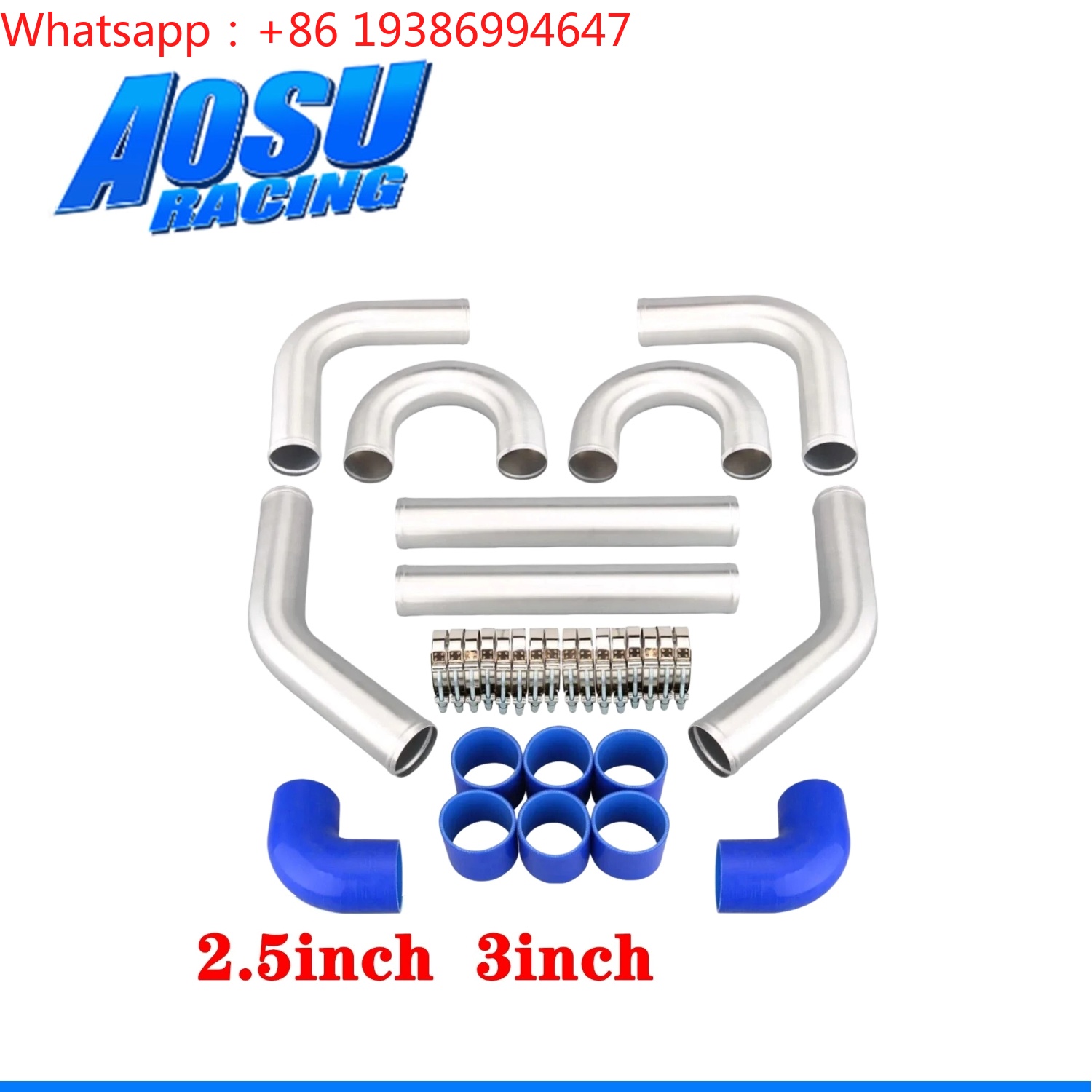 Intercooler Piping Kit Aluminum 2.5 Inch - 2,5