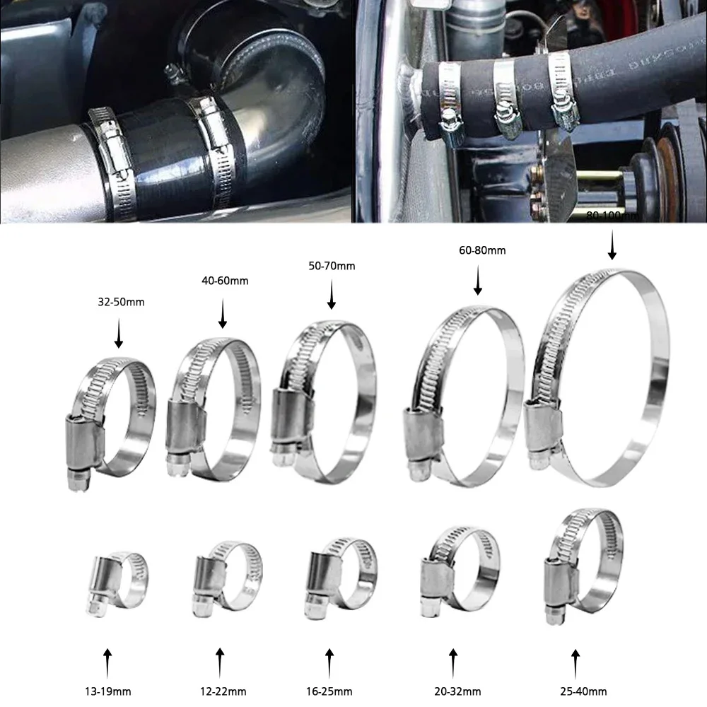T-Bolt Hose Clamps Stainless Steel Turbo - Evrensel Çelik T-Cıvata Süper Kelepçe Kiti