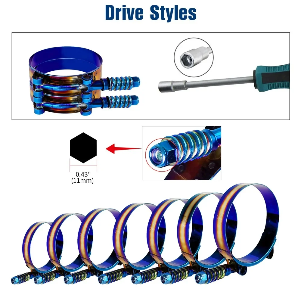 T-Bolt Hose Clamps Stainless Steel Turbo - Evrensel Paslanmaz Çelik T-Cıvata Kelepçesi Turbo