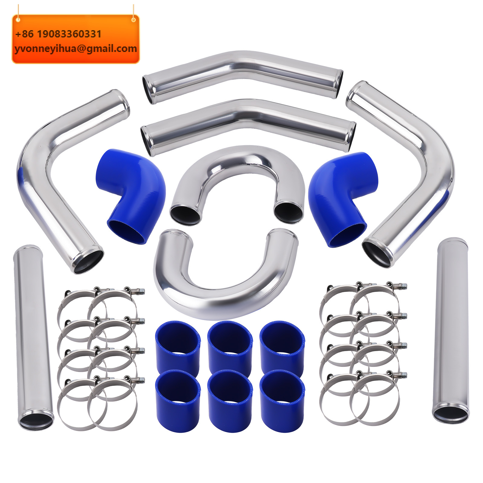 Intercooler Piping Kit Aluminum 2.5 Inch - MaXpeedingrods 8 Parça 2.5 İnç 64mm