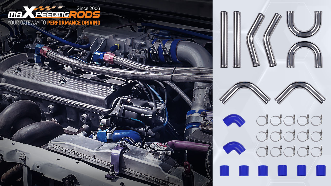 Intercooler Piping Kit Aluminum 2.5 Inch - Parlatılmış 2,5 İnç Alüminyum Boru Turbo