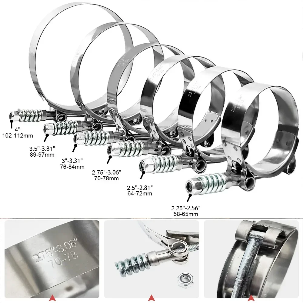 1 adet evrensel T-cıvata kelep - T-Bolt Hose Clamps Stainless Steel Turbo incelemesi ve fiyatı