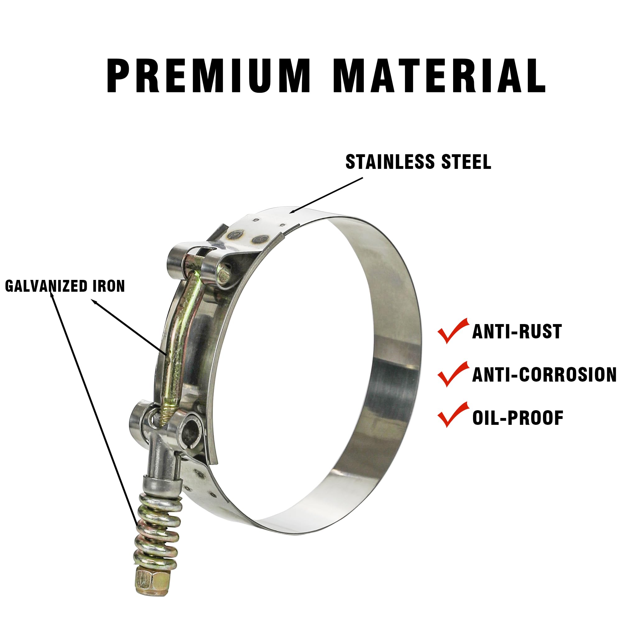 4 adet T-cıvata boru klipsi ke - T-Bolt Hose Clamps Stainless Steel Turbo incelemesi ve fiyatı